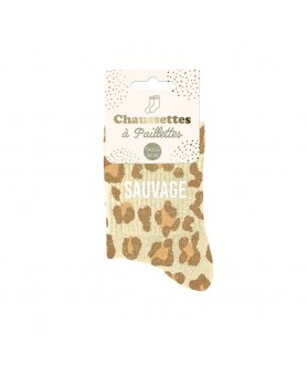 Chaussettes paillettes sauvage