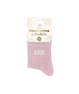 Chaussettes paillettes bisou
