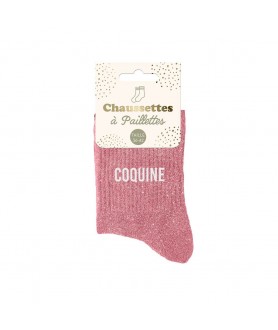 Chaussettes paillettes coquine