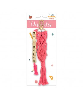 Porte clé macramé "ATSEM"